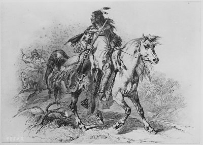Ein Schwarzfuss mit Gewehr von Karl Bodmer als Kunstdruck auf Leinwand