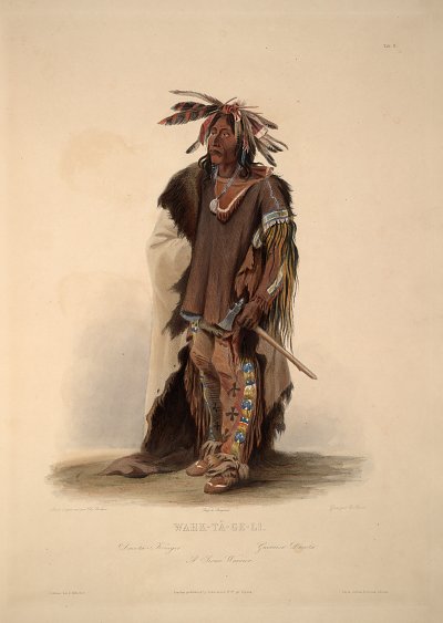 Ein Sioux Krieger von Karl Bodmer als Kunstdruck auf Leinwand