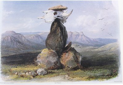 Magischer indianischer Stapel von Karl Bodmer als Kunstdruck auf Leinwand