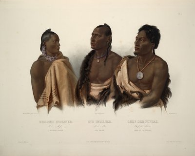 Missouri indianer Oto und Chef der Puncas von Karl Bodmer als Kunstdruck auf Leinwand