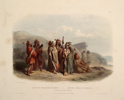 Sauki und Musquake oder Fox von Karl Bodmer als Kunstdruck auf Leinwand