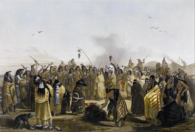 Schaedel Tanz von Karl Bodmer als Kunstdruck auf Leinwand