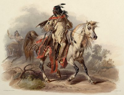 Schwarzfuss Krieger von Karl Bodmer als Kunstdruck auf Leinwand