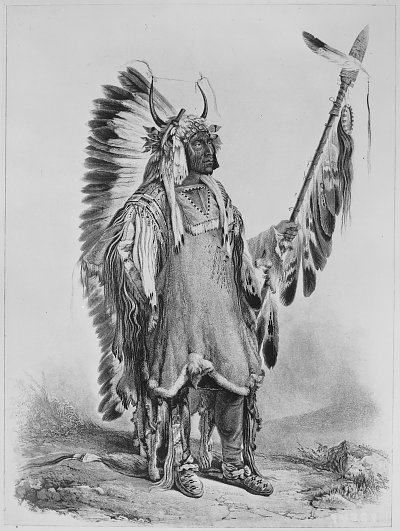 Vier Baeren(Mato Tope) ein Mandan Chef von Karl Bodmer als Kunstdruck auf Leinwand