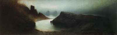 Blick auf die Kueste von Capri von Karl-Wilhelm-Diefenbach als Kunstdruck auf Leinwand