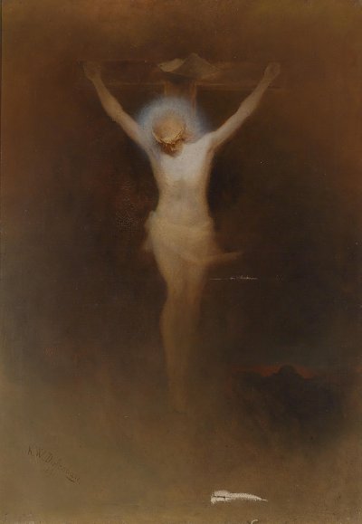 Christus am Kreuz von Karl Wilhelm Diefenbach als Kunstdruck auf Leinwand