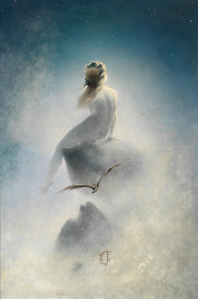 Frage an die Sterne von Karl Wilhelm Diefenbach als Kunstdruck auf Leinwand
