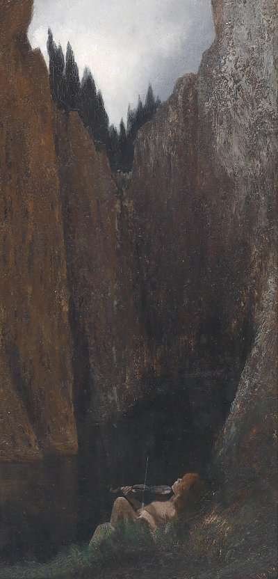 Geige spielender Knabe von Karl Wilhelm Diefenbach als Kunstdruck auf Leinwand