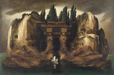Toteninsel von Karl Wilhelm Diefenbach als Kunstdruck auf Leinwand