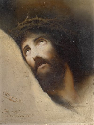 Vater verzeih Ihnen! Sie wissen nicht was sie thun von Karl Wilhelm Diefenbach als Kunstdruck auf Leinwand