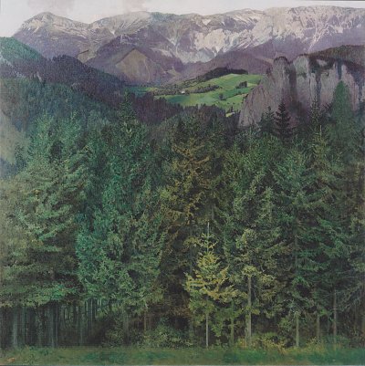 Blick auf die Rax von Koloman Moser als Kunstdruck auf Leinwand
