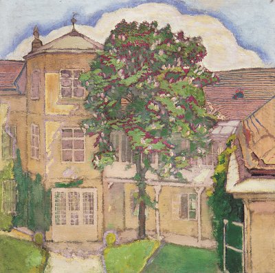 Bluehender Kastanienbaum von Koloman Moser als Kunstdruck auf Leinwand