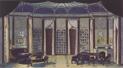 Buehnenbildentwurf fuer Das Phantom von Koloman Moser als Kunstdruck auf Leinwand