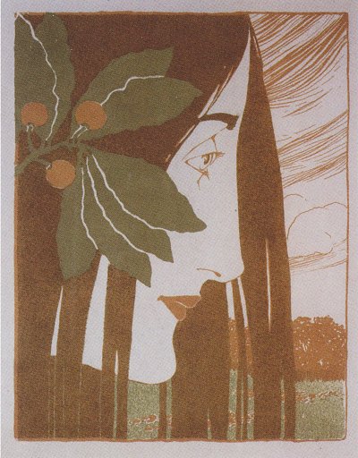 Ein decorativer Fleck in Roth und Gruen von Koloman Moser als Kunstdruck auf Leinwand