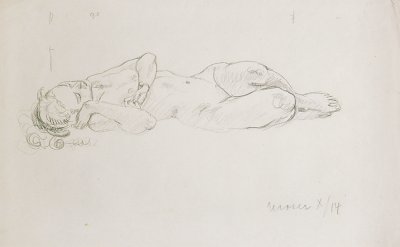 Figurenstudie zu Meerjungfrau von Koloman Moser als Kunstdruck auf Leinwand