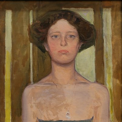 Girl with Necklace von Koloman Moser als Kunstdruck auf Leinwand