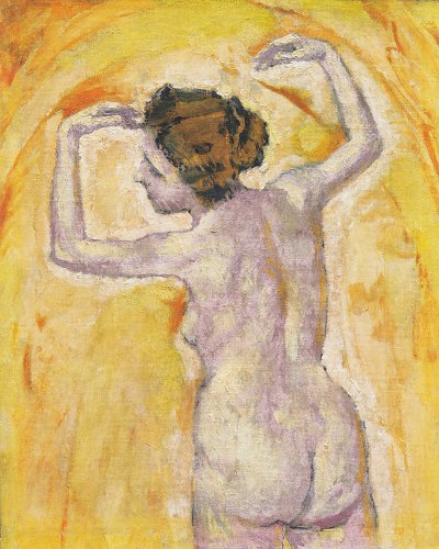 Rueckenakt mit erhobenen Armen von Koloman Moser als Kunstdruck auf Leinwand