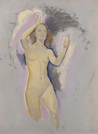 Studie zu Venus in der Grotte von Koloman Moser als Kunstdruck auf Leinwand