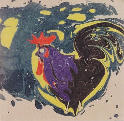Tiermotiv fuer ein Bilderbuch von Koloman Moser als Kunstdruck auf Leinwand