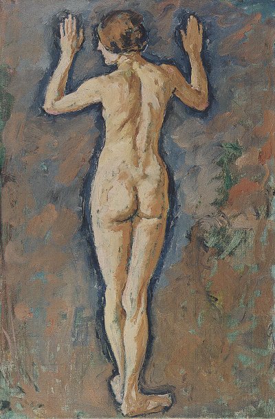 Weiblicher Rueckenakt von Koloman Moser als Kunstdruck auf Leinwand