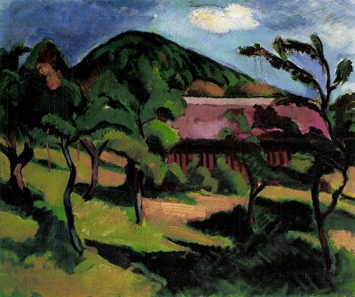 Landscape von Lajos Tihanyi als Kunstdruck auf Leinwand