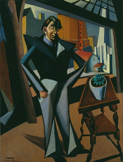 Man Standing at a Window von Lajos Tihanyi als Kunstdruck auf Leinwand