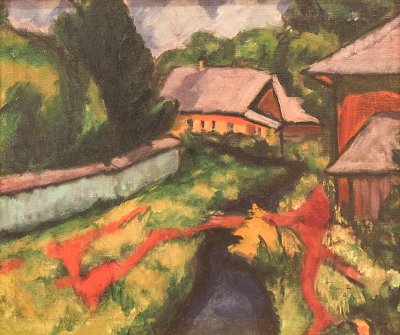 Small Landscape von Lajos Tihanyi als Kunstdruck auf Leinwand