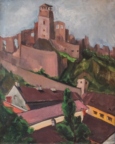 The Castle of Trencsen von Lajos Tihanyi als Kunstdruck auf Leinwand