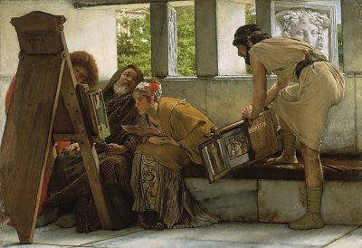 A Roman studio von Lawrence Alma-Tadema als Kunstdruck auf Leinwand