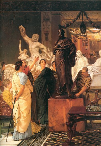 A Sculpture Gallery von Lawrence Alma-Tadema als Kunstdruck auf Leinwand