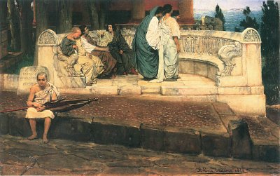 Ein Exedra von Lawrence Alma-Tadema als Kunstdruck auf Leinwand