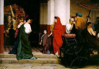 Entrance to a Roman Theatre von Lawrence Alma-Tadema als Kunstdruck auf Leinwand