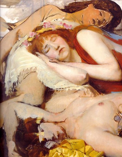 Exhausted Maenides after the Dance von Lawrence Alma-Tadema als Kunstdruck auf Leinwand