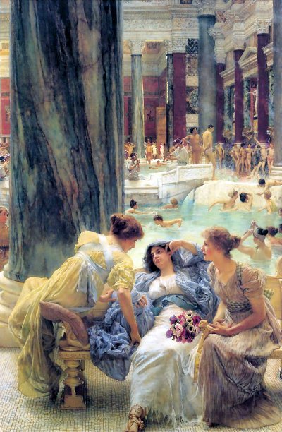 The Baths at Caracalla von Lawrence Alma-Tadema als Kunstdruck auf Leinwand