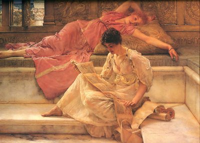 The Favourite Poet von Lawrence Alma-Tadema als Kunstdruck auf Leinwand