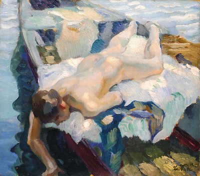 Catherine La Rose von Leo Putz als Kunstdruck auf Leinwand