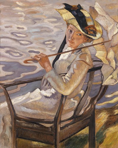 Im Sonnenlicht von Leo Putz als Kunstdruck auf Leinwand