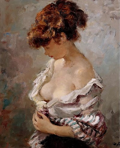 behind the scenes von Leo Putz als Kunstdruck auf Leinwand