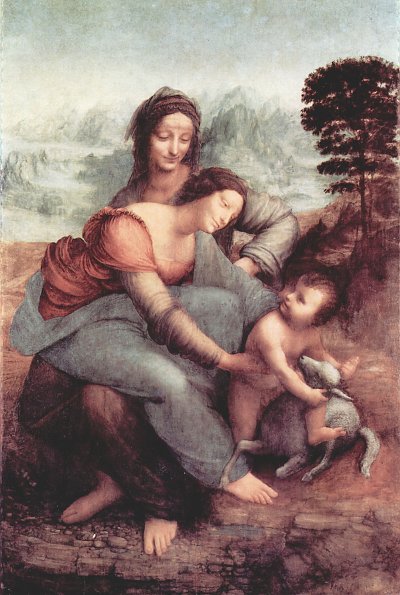 Hl Anna selbdritt von Leonardo da Vinci als Kunstdruck auf Leinwand