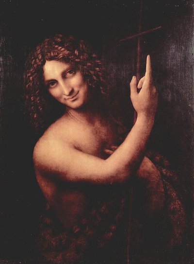 Hl Johannes der Taeufer von Leonardo da Vinci als Kunstdruck auf Leinwand