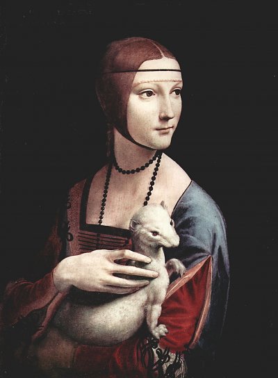Portrait einer Dame mit Hermelin von Leonardo da Vinci als Kunstdruck auf Leinwand