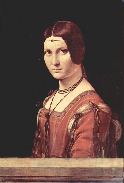Portrait einer jugnen Frau von Leonardo da Vinci als Kunstdruck auf Leinwand