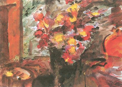 Blumenstillleben von Lovis Corinth als Kunstdruck auf Leinwand