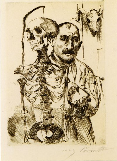 Der Kuenstler und der Tod II von Lovis Corinth als Kunstdruck auf Leinwand