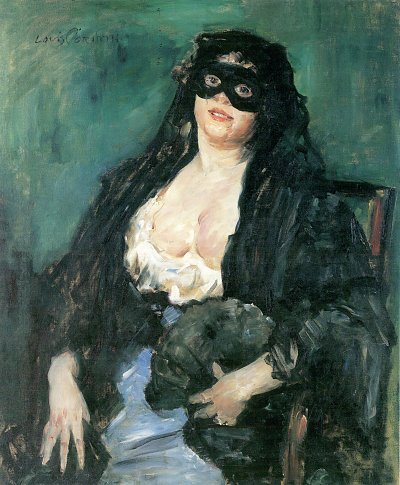 Die schwarze Maske von Lovis Corinth als Kunstdruck auf Leinwand
