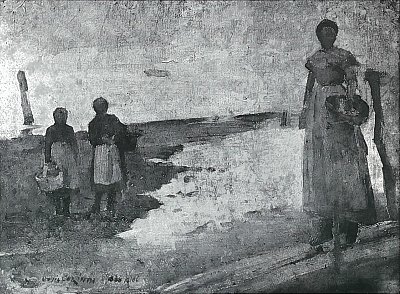 Drei Fischermaedchen von Lovis Corinth als Kunstdruck auf Leinwand