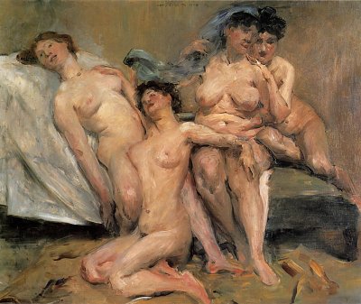 Frauengruppe von Lovis Corinth als Kunstdruck auf Leinwand