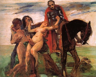 Frauenraub von Lovis Corinth als Kunstdruck auf Leinwand