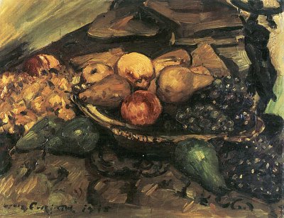 Fruechtestillleben von Lovis Corinth als Kunstdruck auf Leinwand