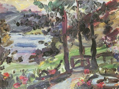 Garten am Walchensee von Lovis Corinth als Kunstdruck auf Leinwand